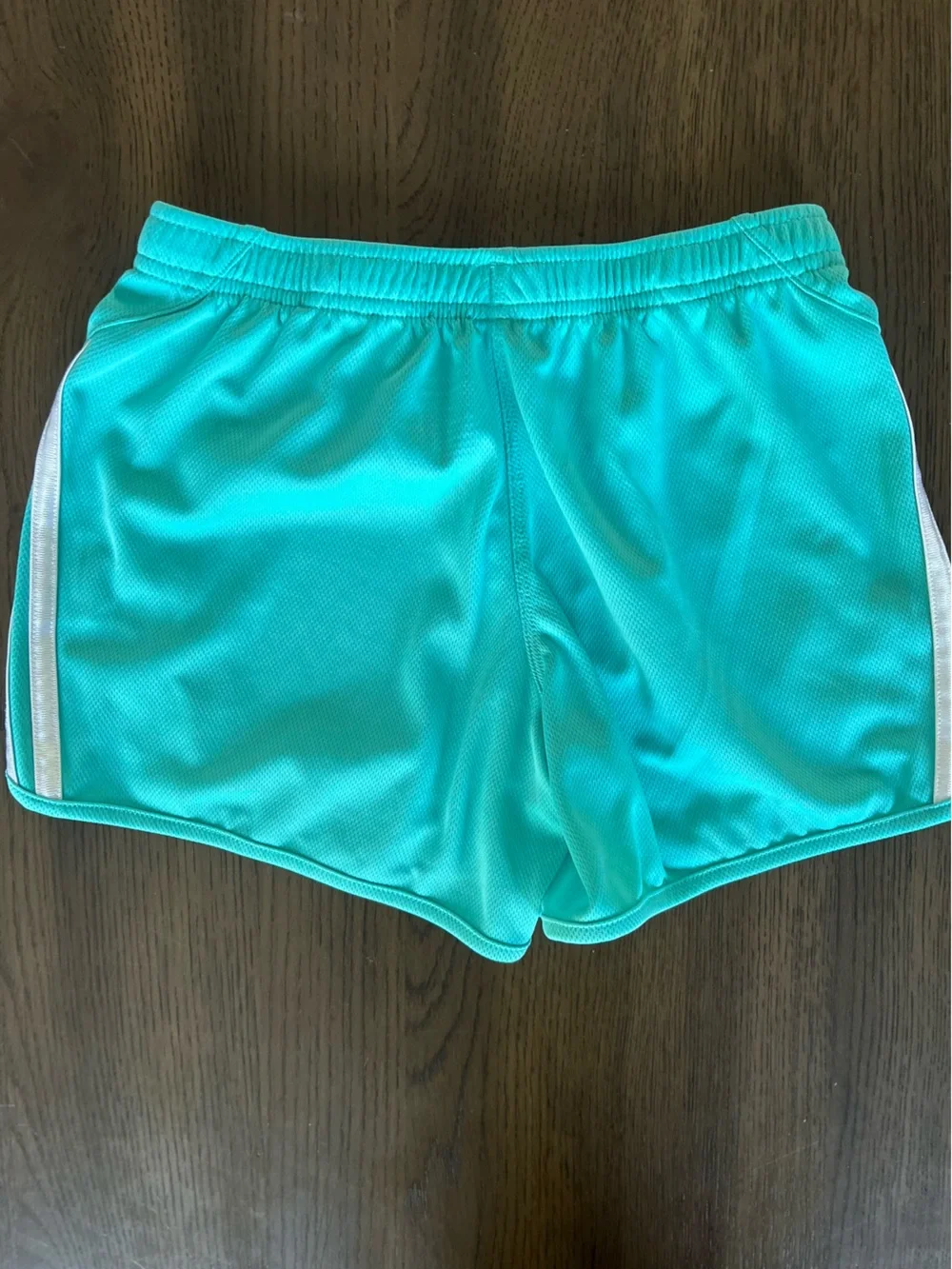 Girls Outfit: Aqua Adidas Shorts and Pink In Motion Top